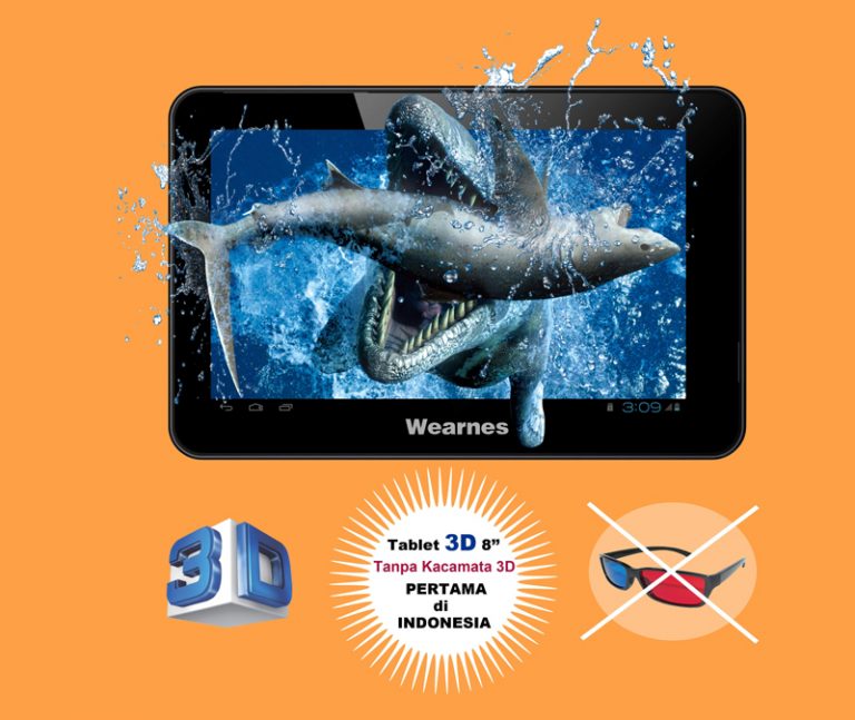 Wearnes LitePAD : LP-811,Tablet 8 inch Tiga Dimensi, Tanpa Kaca Mata 3D