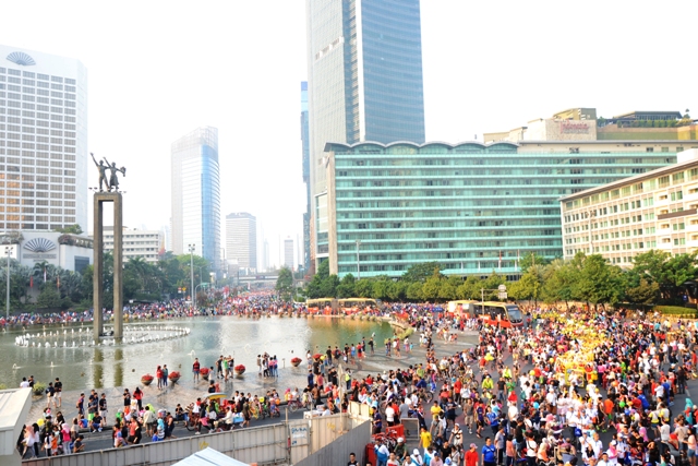 Harpelnas 2015, Ribuan Orang Padati Jalan Sudirman-Thamrin