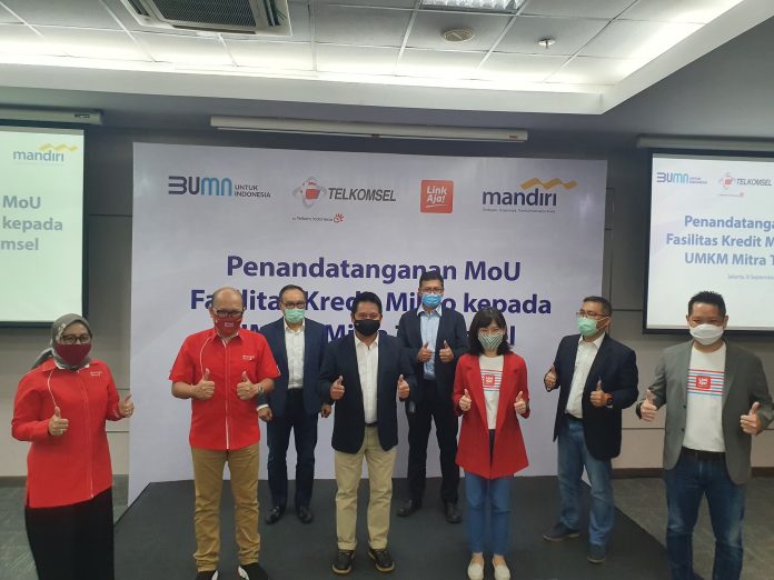 Kerjasama Bank Mandiri - Telkomsel - LinkAja