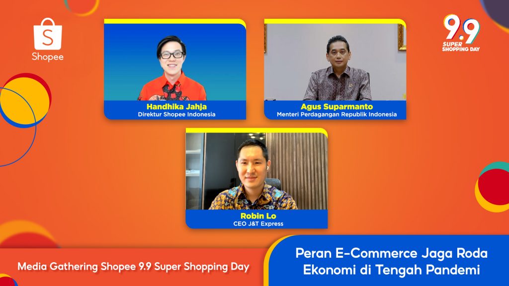 Media Gathering Shopee 9.9 Super Shopping Day - Handhika Jahja, Direktur Shopee Indonesia; Agus Suparmanto, Menteri Perdagangan RI; Robin Lo CEO J&T Express