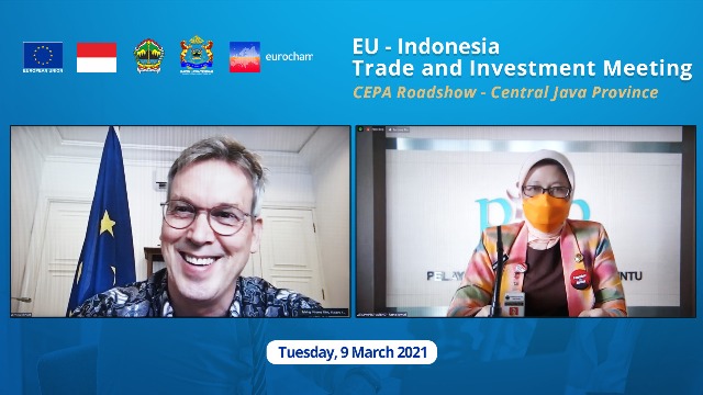 Uni Eropa mengunjungi Semarang melalui virtual roadshow, EU – Indonesia Trade Investment Meeting membahas potensi dagang dan investasi serta kerja sama bisnis