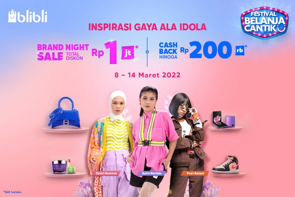 Festival ini menawarkan beragam promo terbaik mulai dari cashback voucher antara 15% hingga 50% bagi pengguna baru maupun pelanggan setia Blibli. Tidak hanya itu, akan ada Brand Night Sale Total Diskon hingga 1 Juta, Exclusive Brand Deal, Voucher Discount Bank Partner, Clearance Sale Last Stock up to 90%, serta Refer and Earn Program dengan kesempatan memenangkan voucher belanja hingga Rp300ribu, serta ratusan voucher belanja kategori Lifestyle.