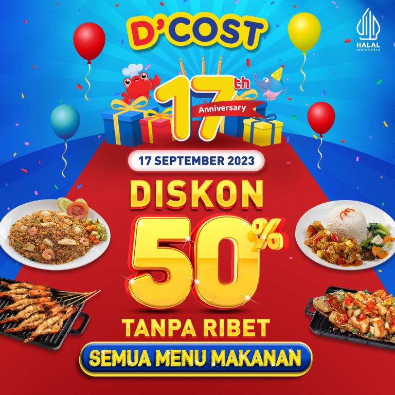 D’COST Memberikan Diskon 50% untuk Semua Pembelian Makanan