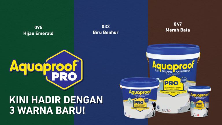 Aquaproof Pro , Aquaproof Pro Hijau Emerald 095, Aquaproof Pro Biru Benhur 033, Aquaproof Pro Merah Bata 047