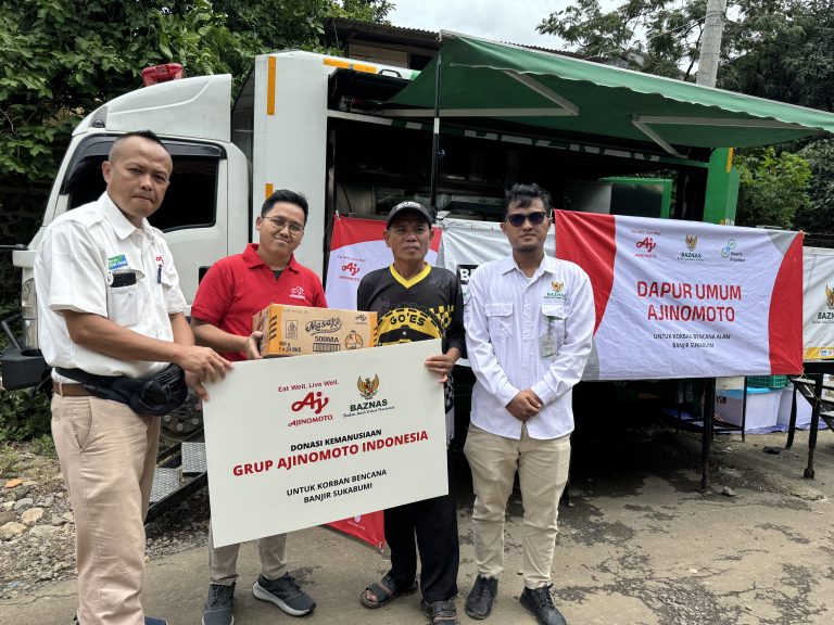 Ajinomoto Gandeng BAZNAS Bantu Korban Bencana Banjir dan Tanah Longsor Sukabumi