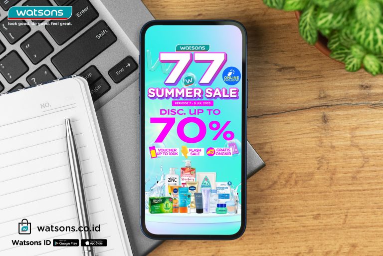 Watsons 7.7 Summer Sale: Diskon Hingga 70% dan Voucher 3x Sehari