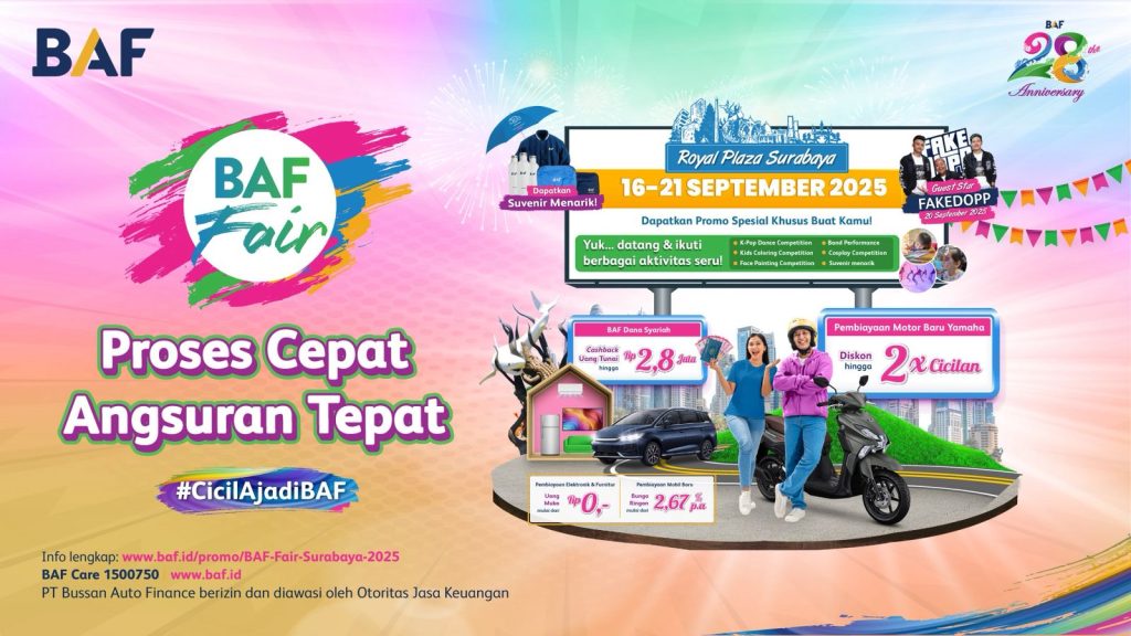 Caption: Cicilan Mulai Rp30 Ribuan per Hari untuk Motor Baru Yamaha Hanya di BAF Fair Surabaya 2025 (Foto: BAF)